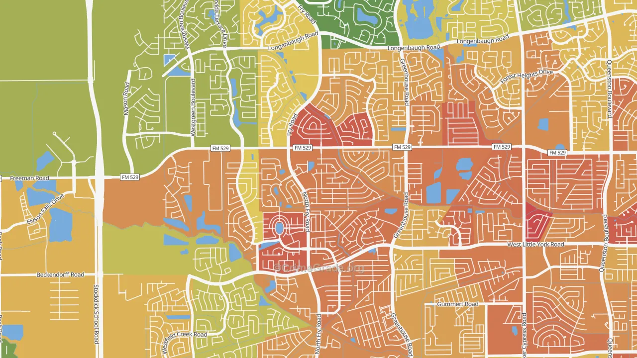 Estates Of Highland Creek, Katy, TX Map of Assault Rates