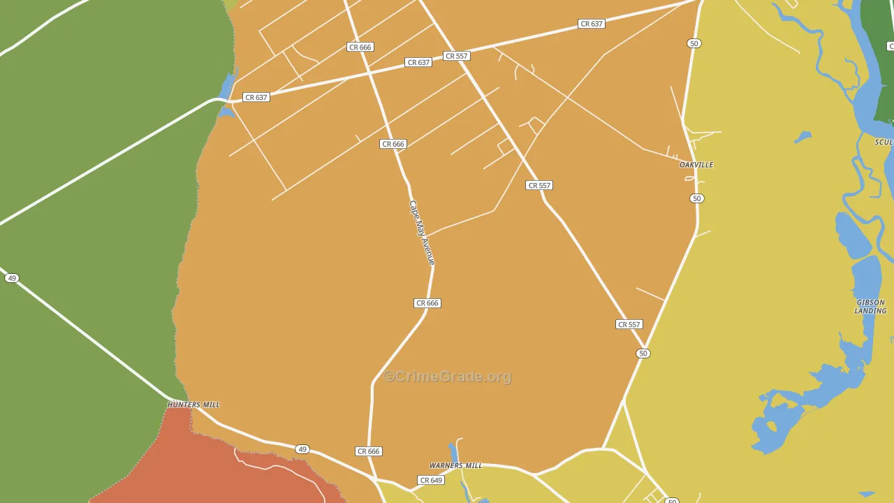 Estelville, NJ Map of Assault Rates