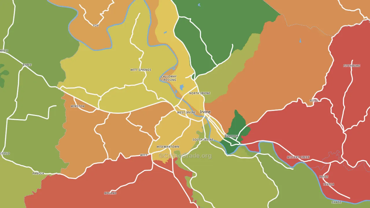 Estill County, KY Map of Assault Rates