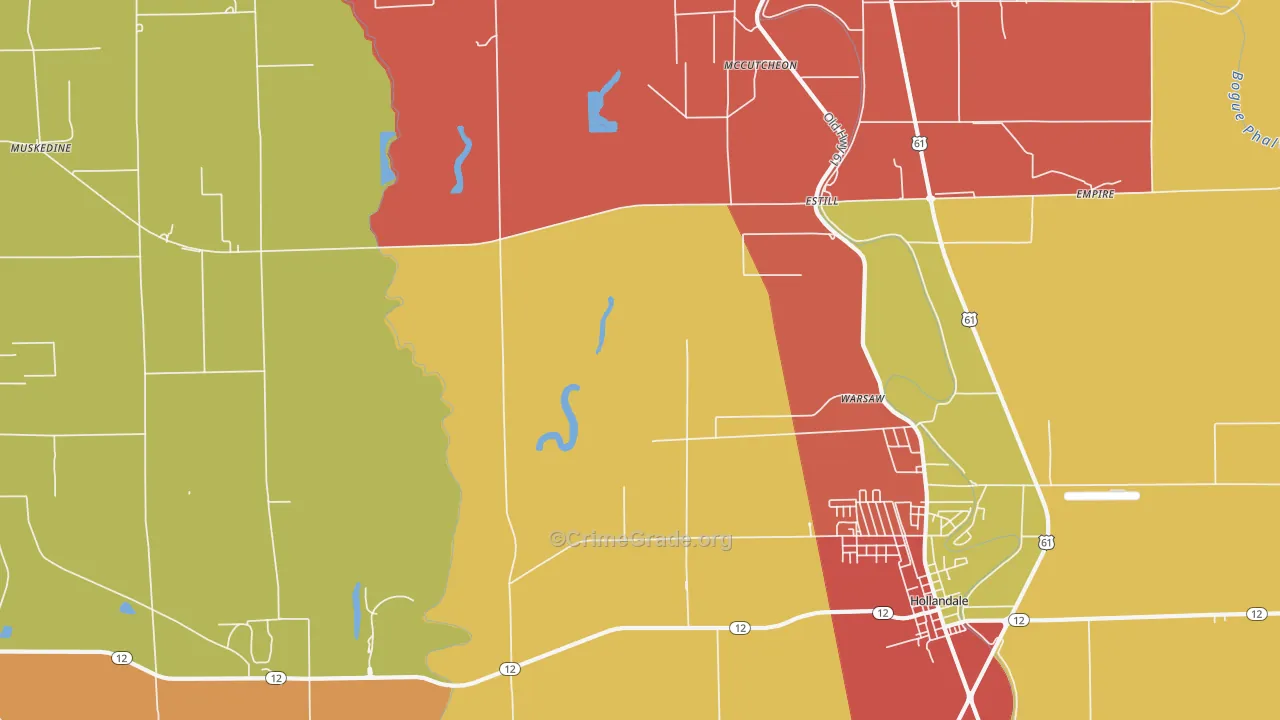 Estill, MS Map of Assault Rates