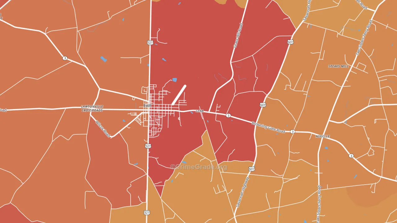 Estill, SC Map of Assault Rates