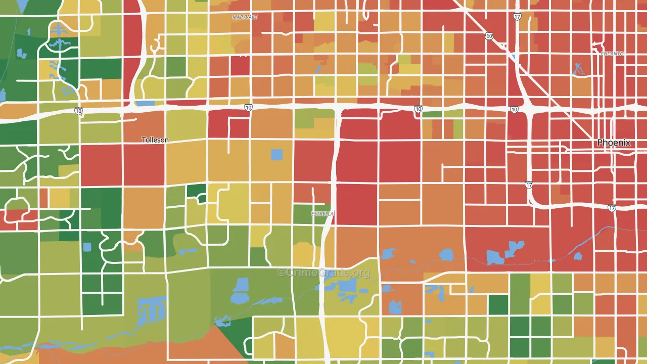 Estrella, Phoenix, AZ Map of Assault Rates