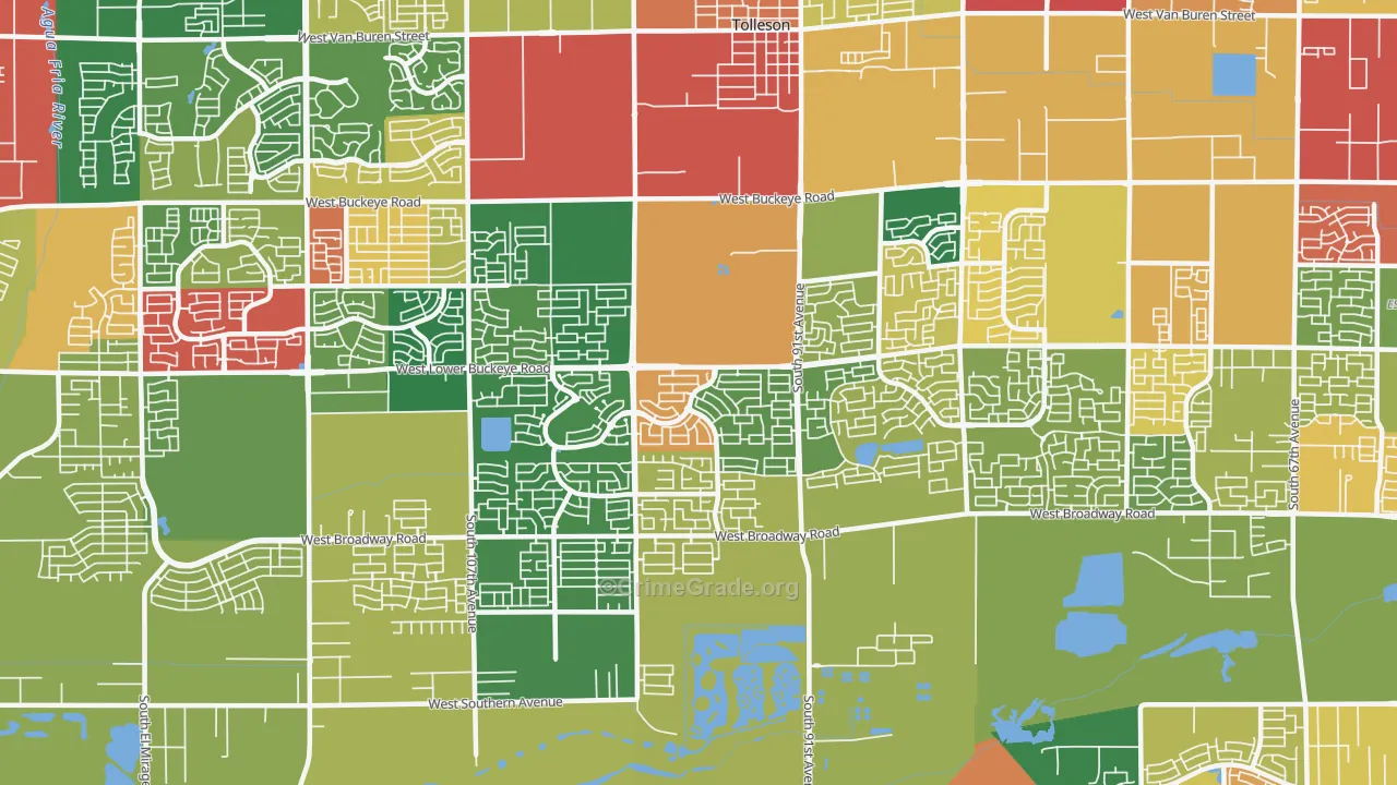 Estrella-Tolleson, Tolleson, AZ Map of Assault Rates
