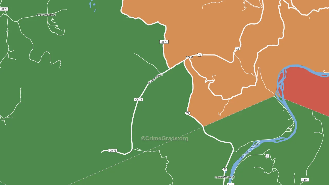 Etam, WV Map of Assault Rates