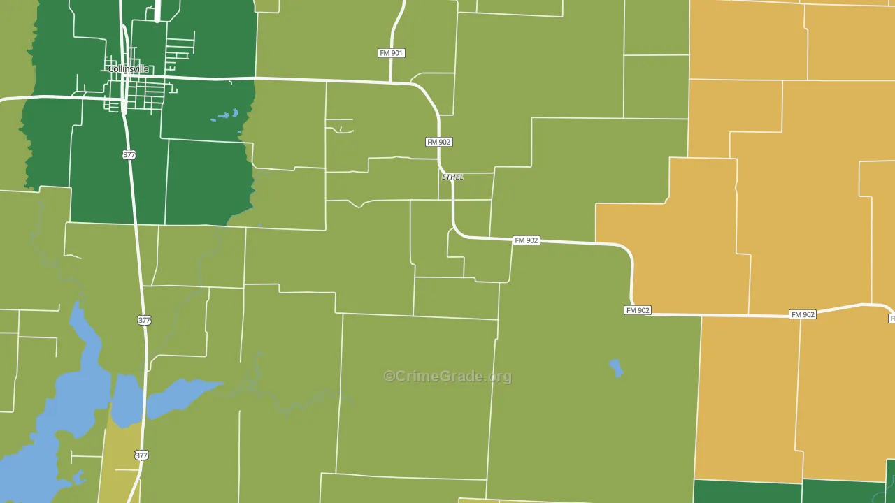 Ethel, TX Map of Assault Rates