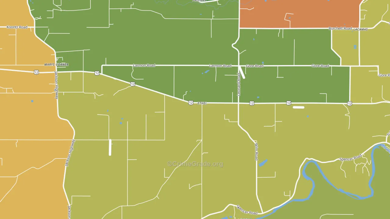 Ethel, WA Map of Assault Rates