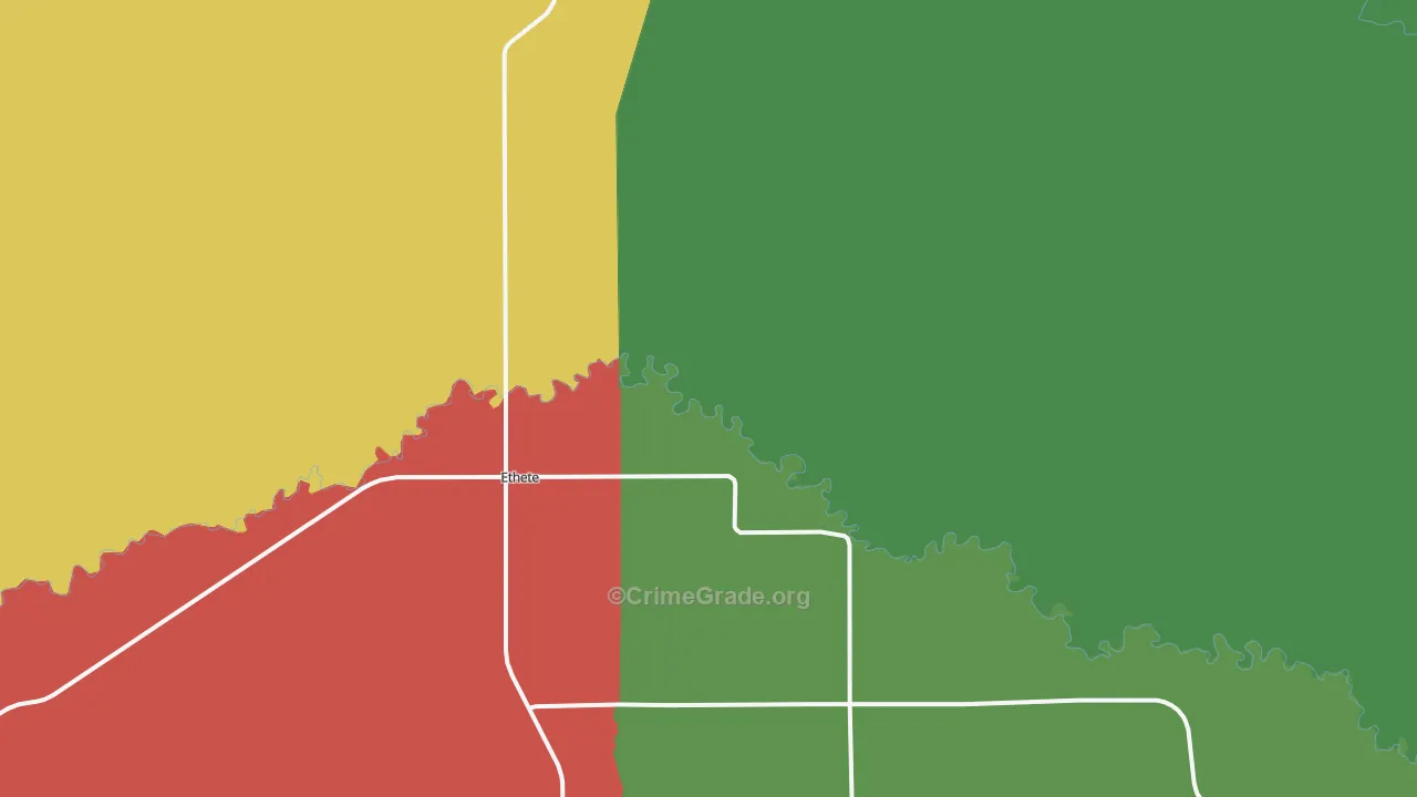Ethete, WY Map of Assault Rates