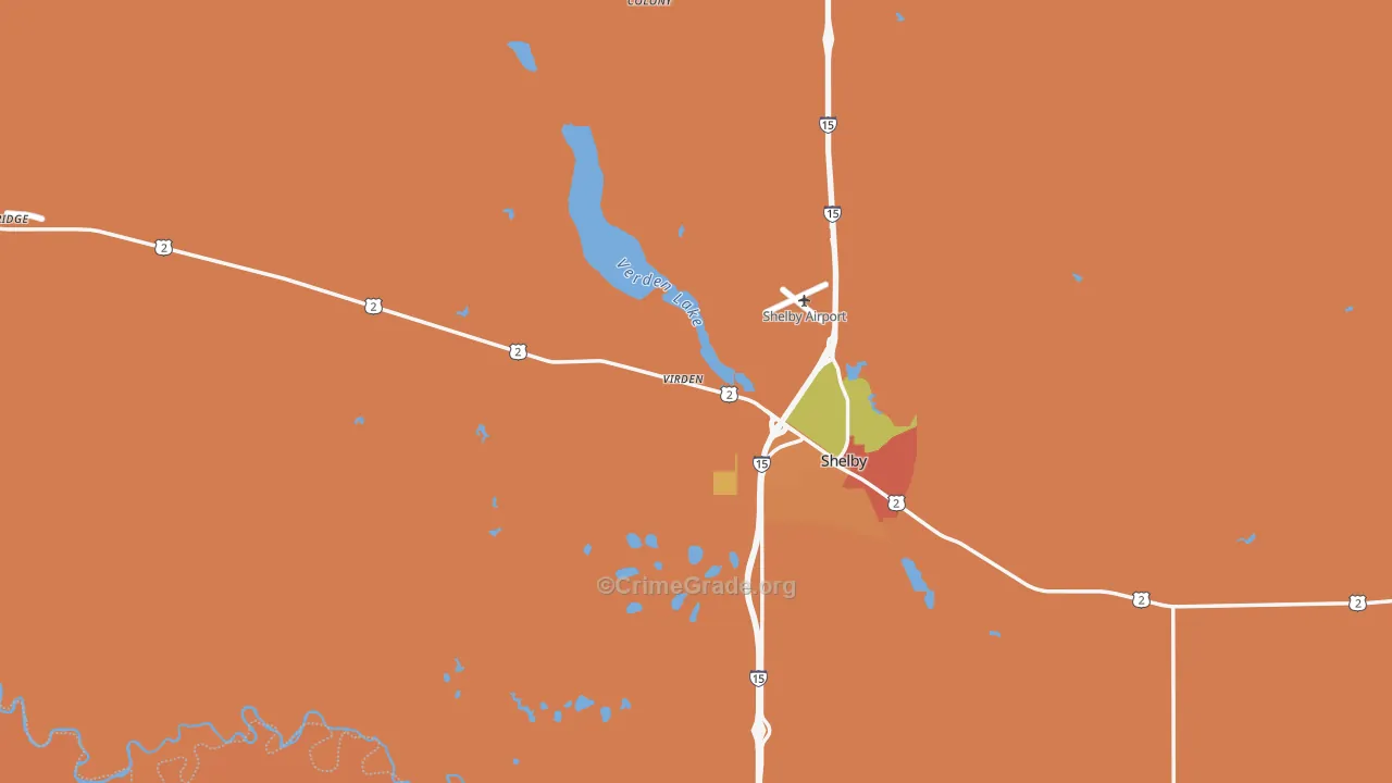 Ethridge, MT Map of Assault Rates