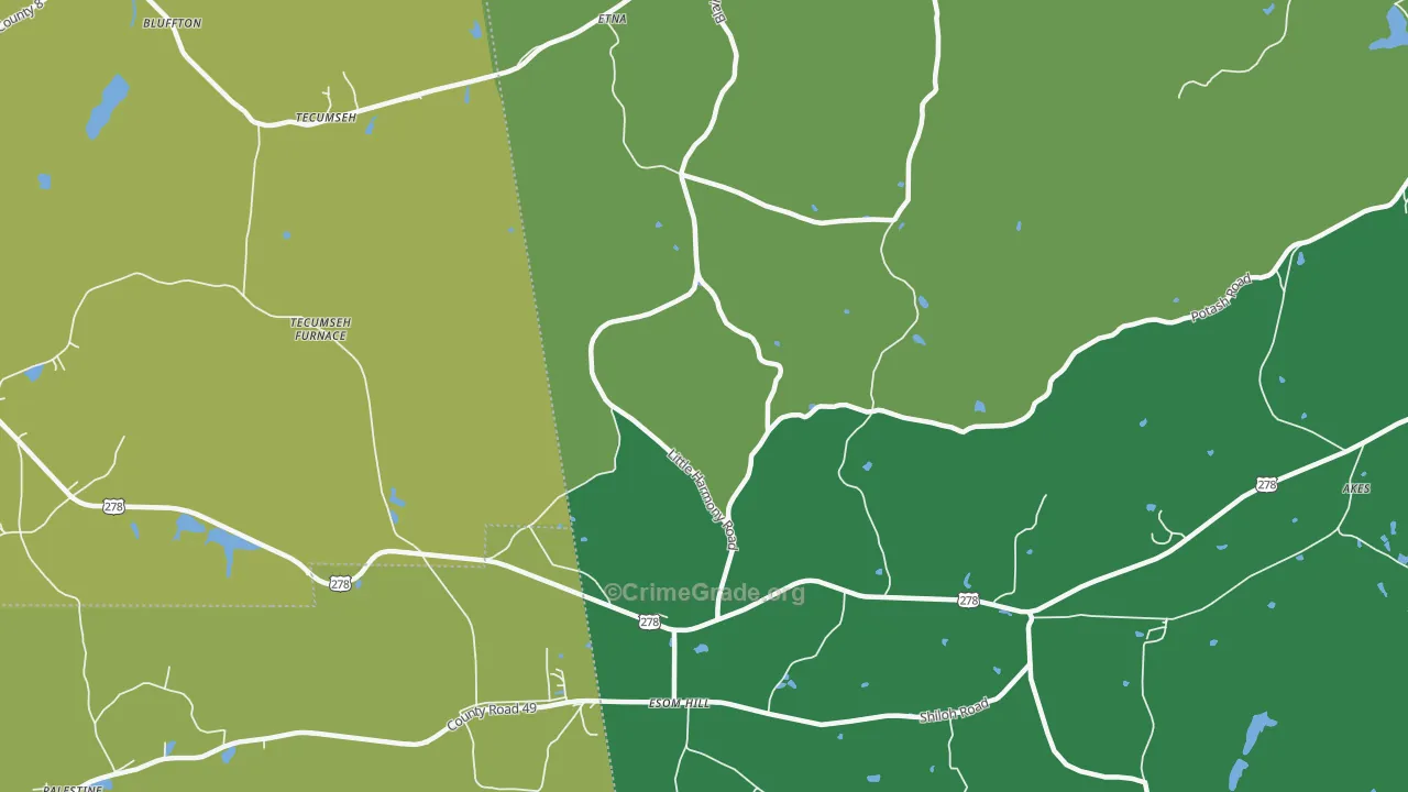 Etna, GA Map of Assault Rates