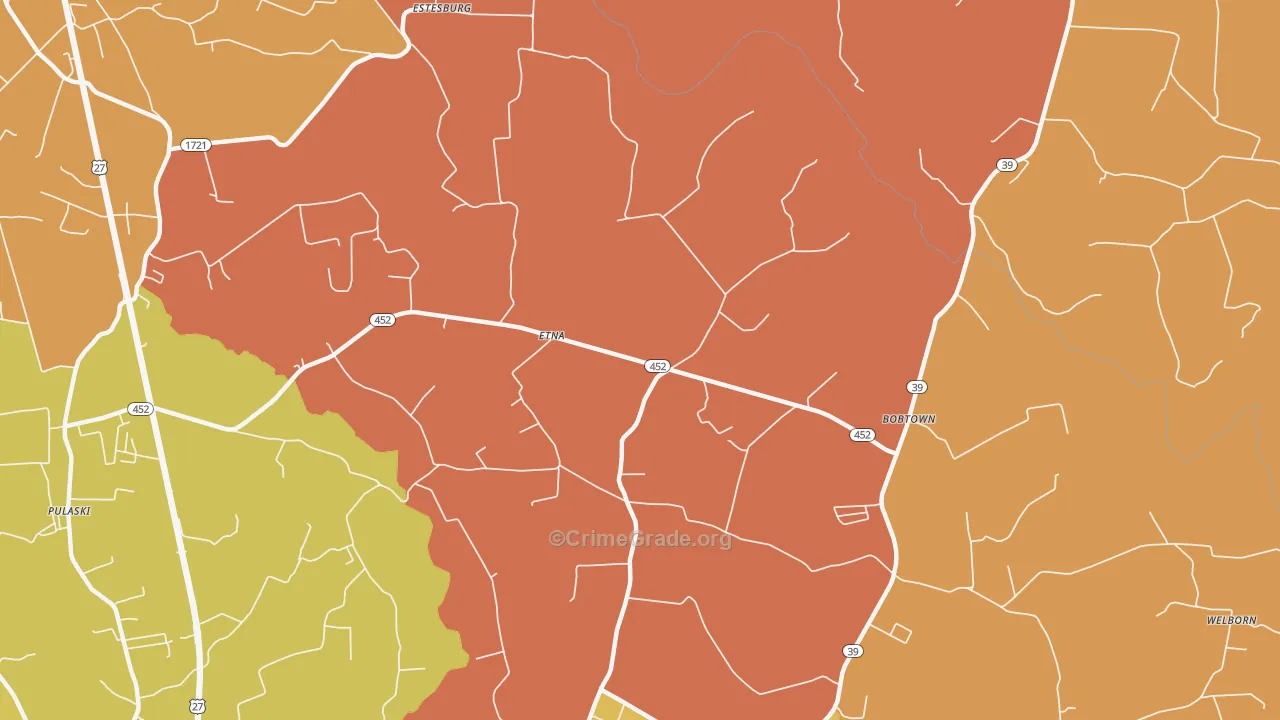 Etna, KY Map of Assault Rates