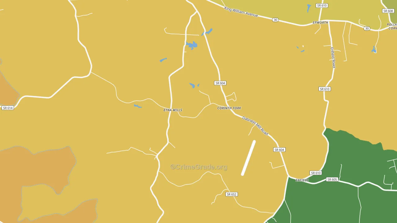 Etna Mills, VA Map of Assault Rates