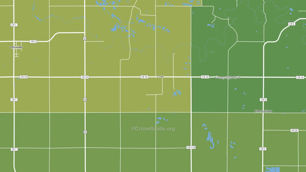 Etna, MN Map of Assault Rates