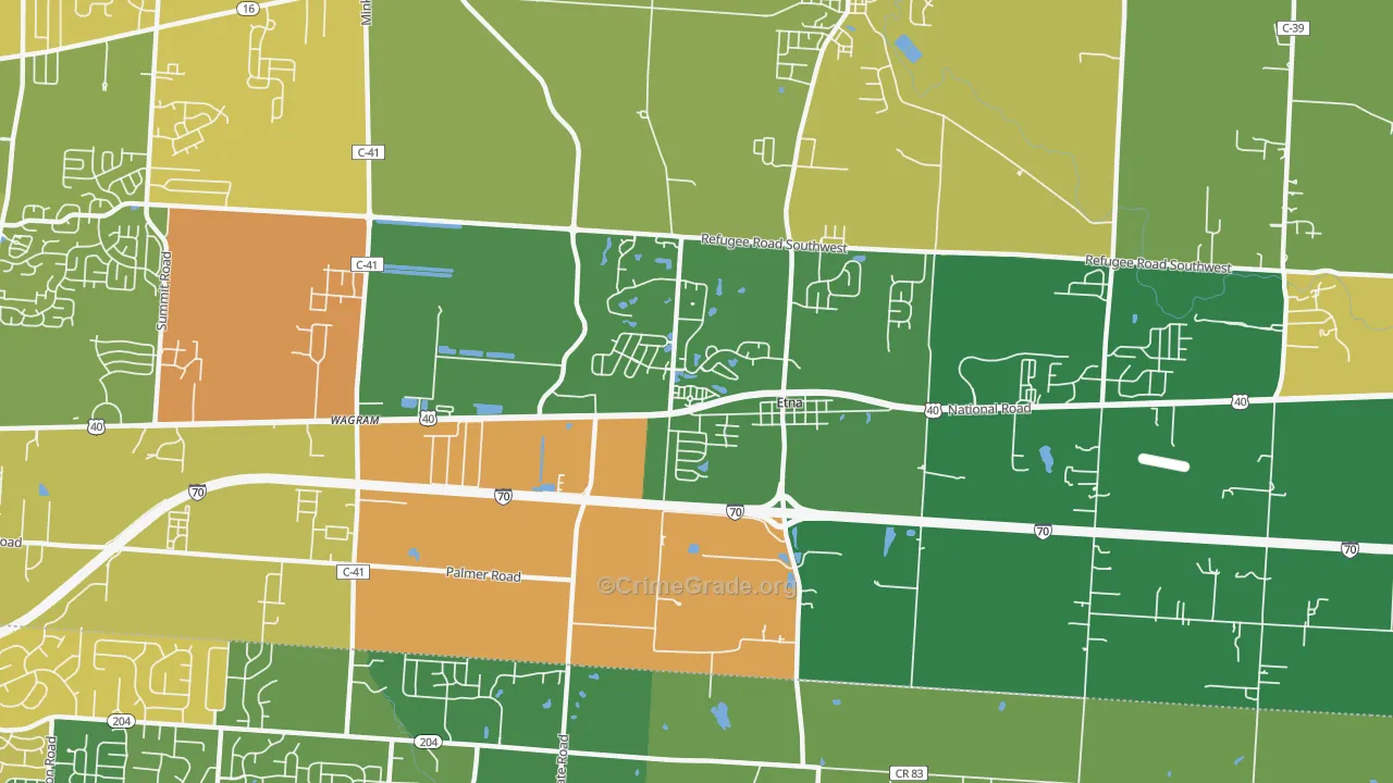 Etna, OH Map of Assault Rates