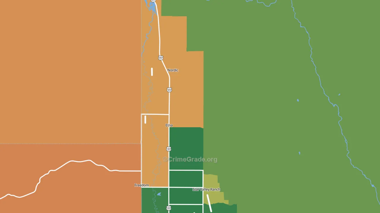 Etna, WY Map of Assault Rates