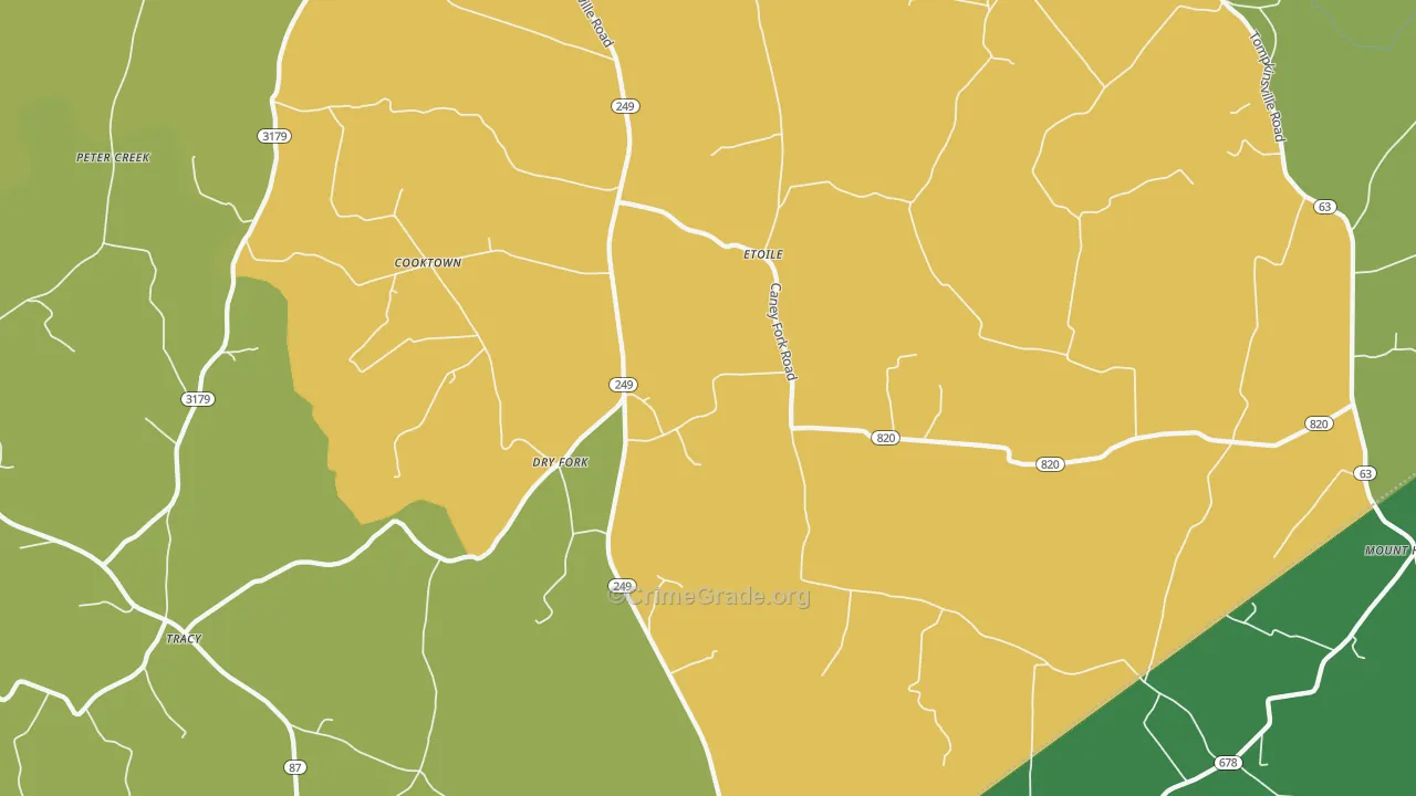 Etoile, KY Map of Assault Rates