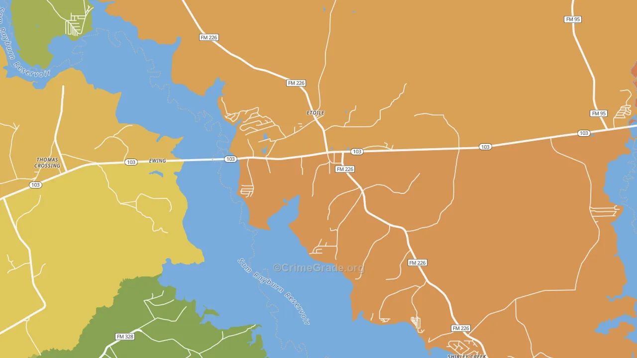 Etoile, TX Map of Assault Rates