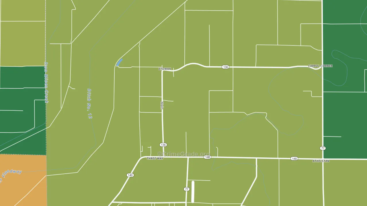 Etowah, AR Map of Assault Rates