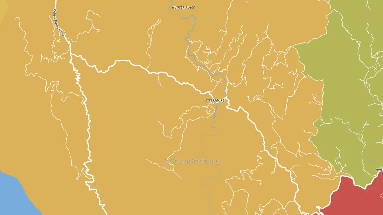 Ettersburg, CA Map of Assault Rates