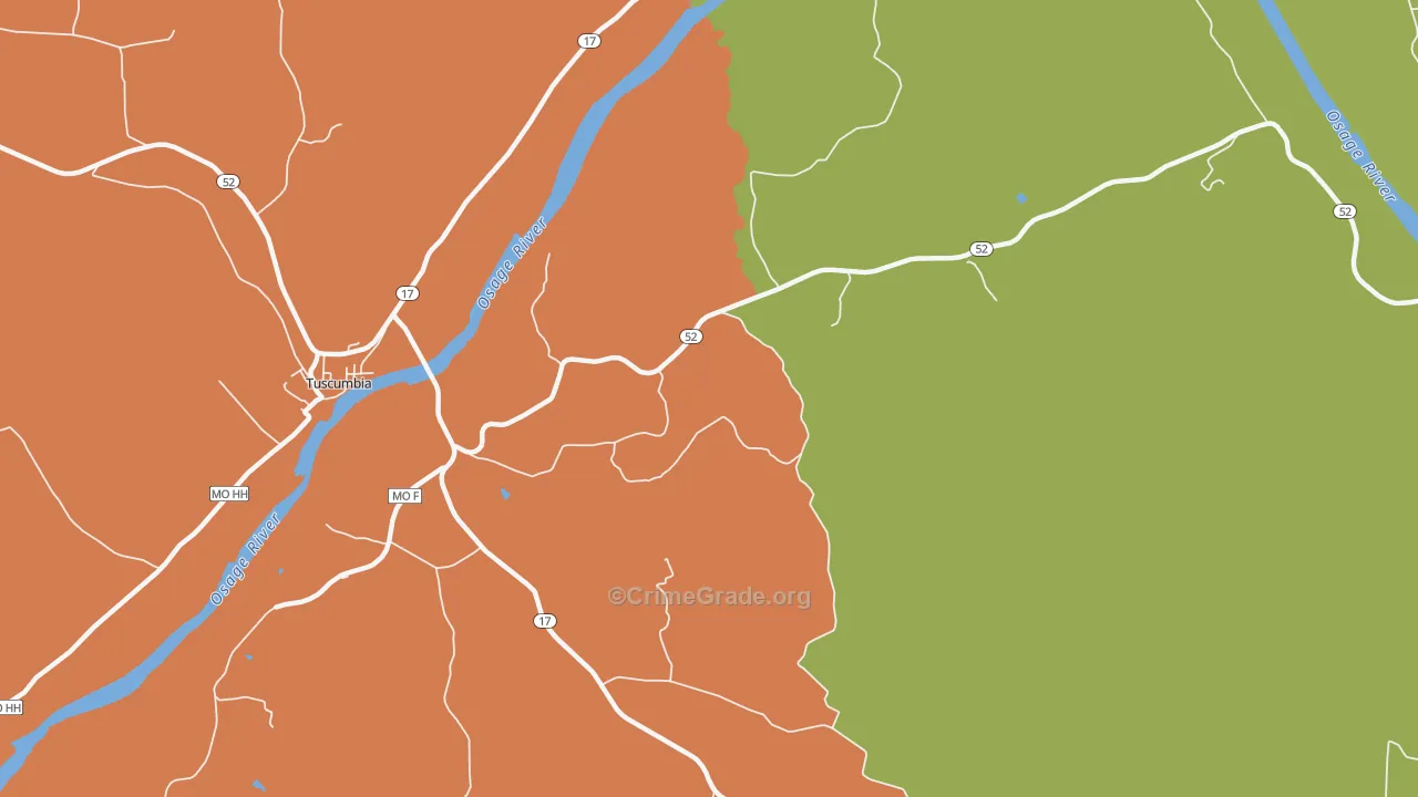 Etterville, MO Map of Assault Rates
