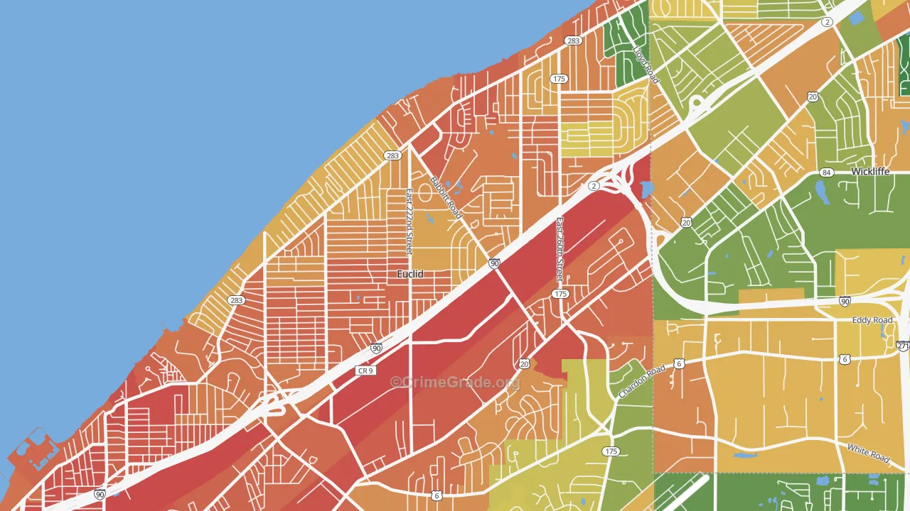 Euclid, OH Map of Assault Rates