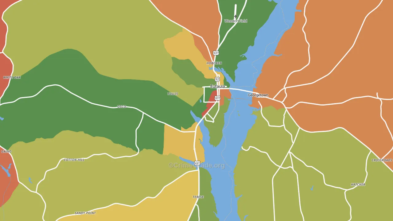 Eufaula, AL Map of Assault Rates