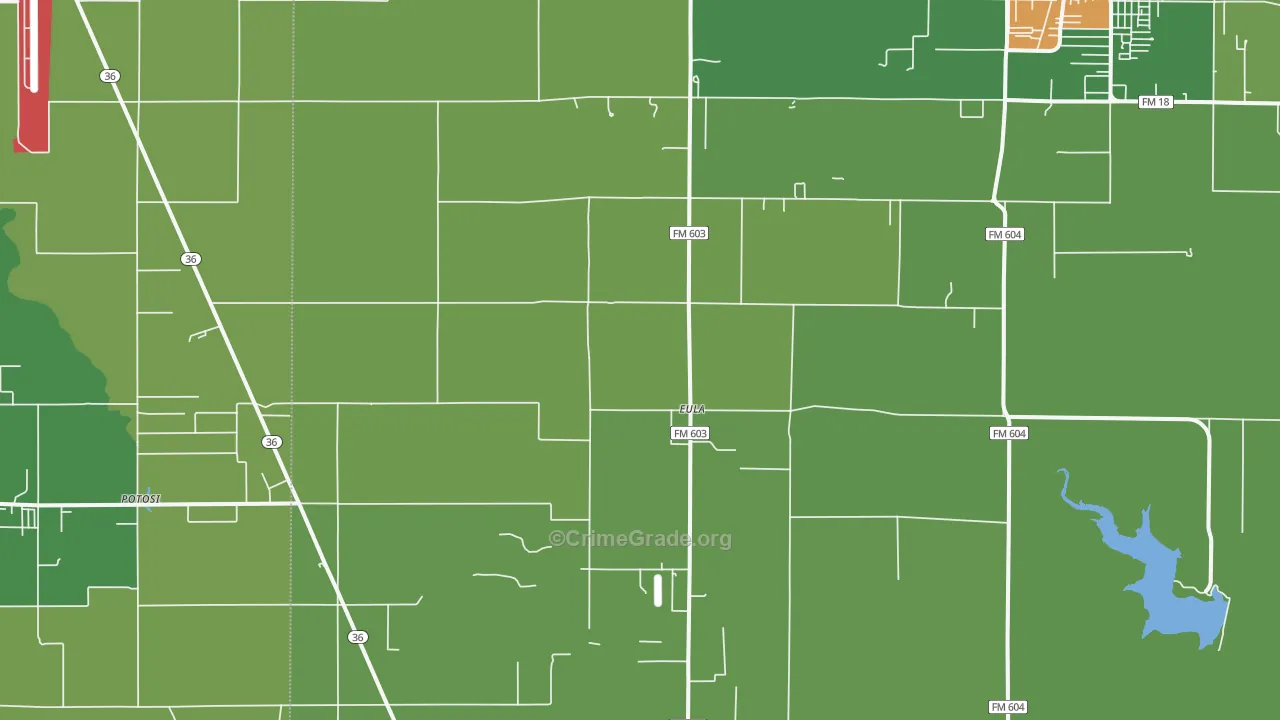 Eula, TX Map of Assault Rates