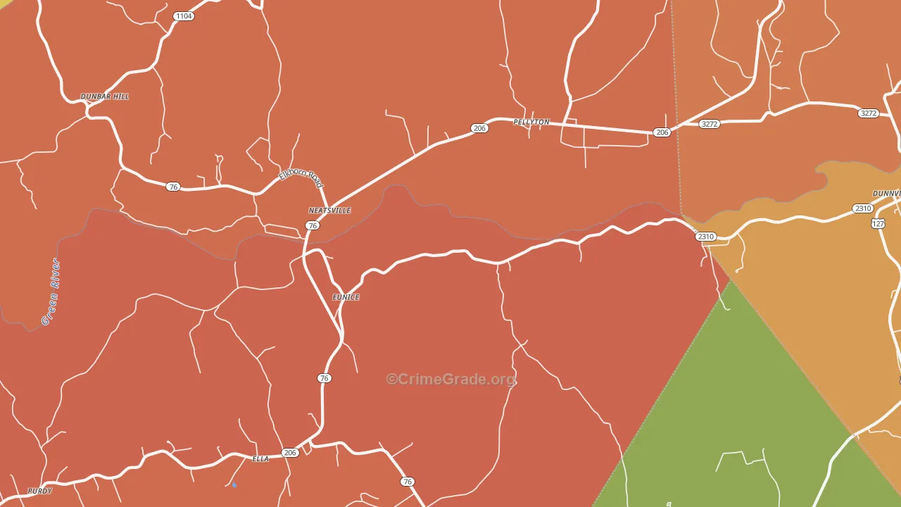 Eunice, KY Map of Assault Rates