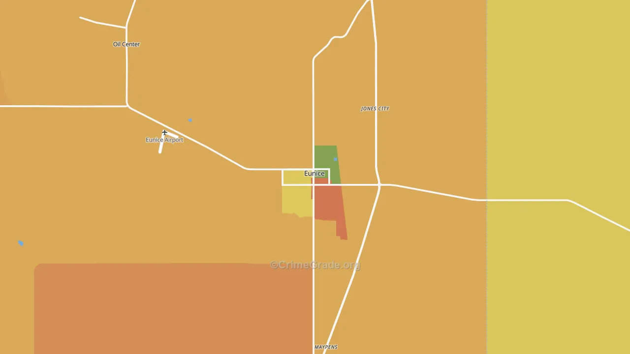 Eunice, NM Map of Assault Rates