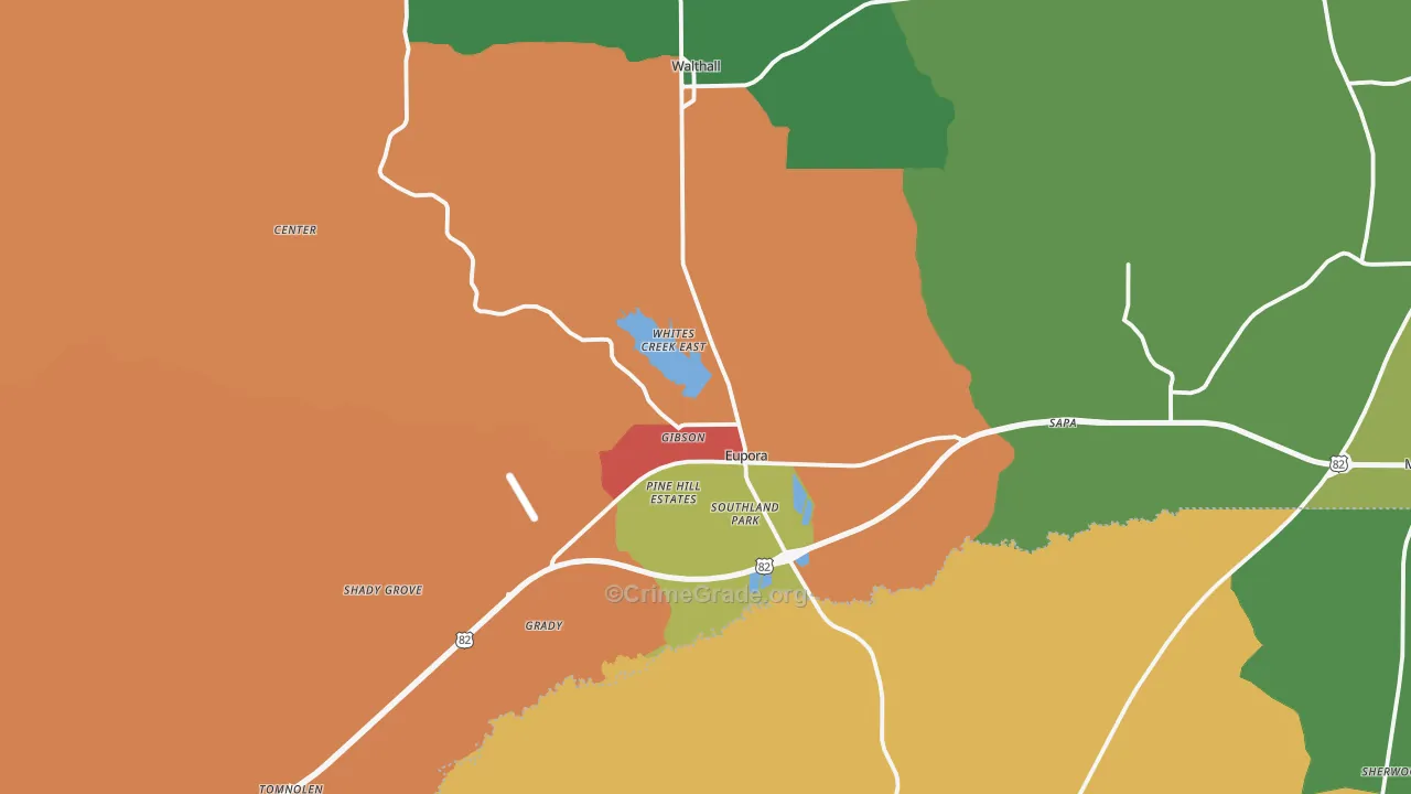 Eupora, MS Map of Assault Rates