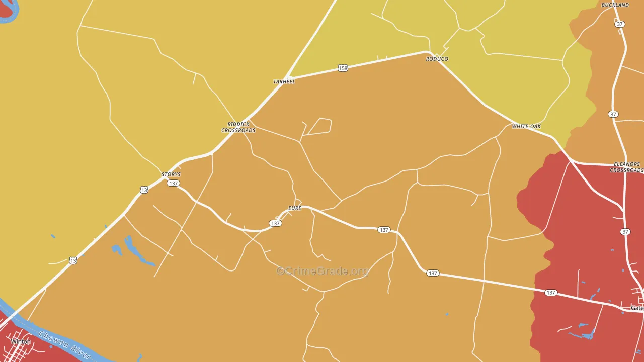 Eure, NC Map of Assault Rates