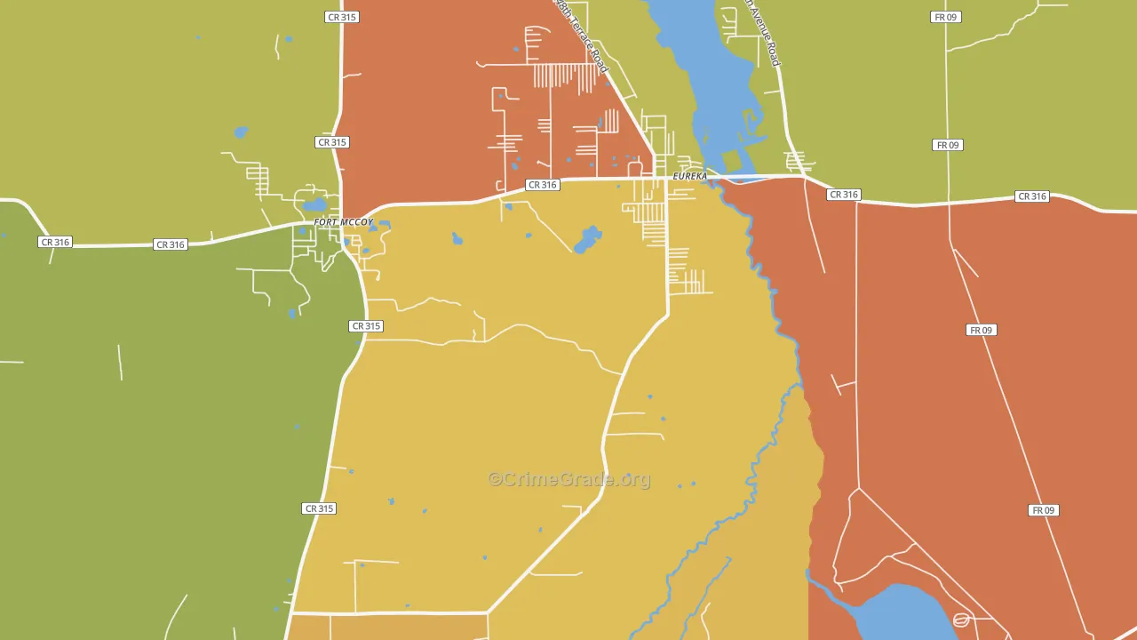 Eureka, FL Map of Assault Rates