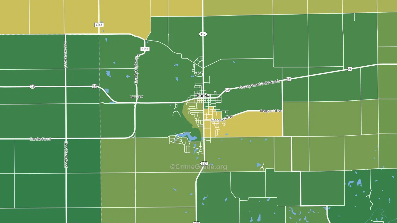 Eureka, IL Map of Assault Rates