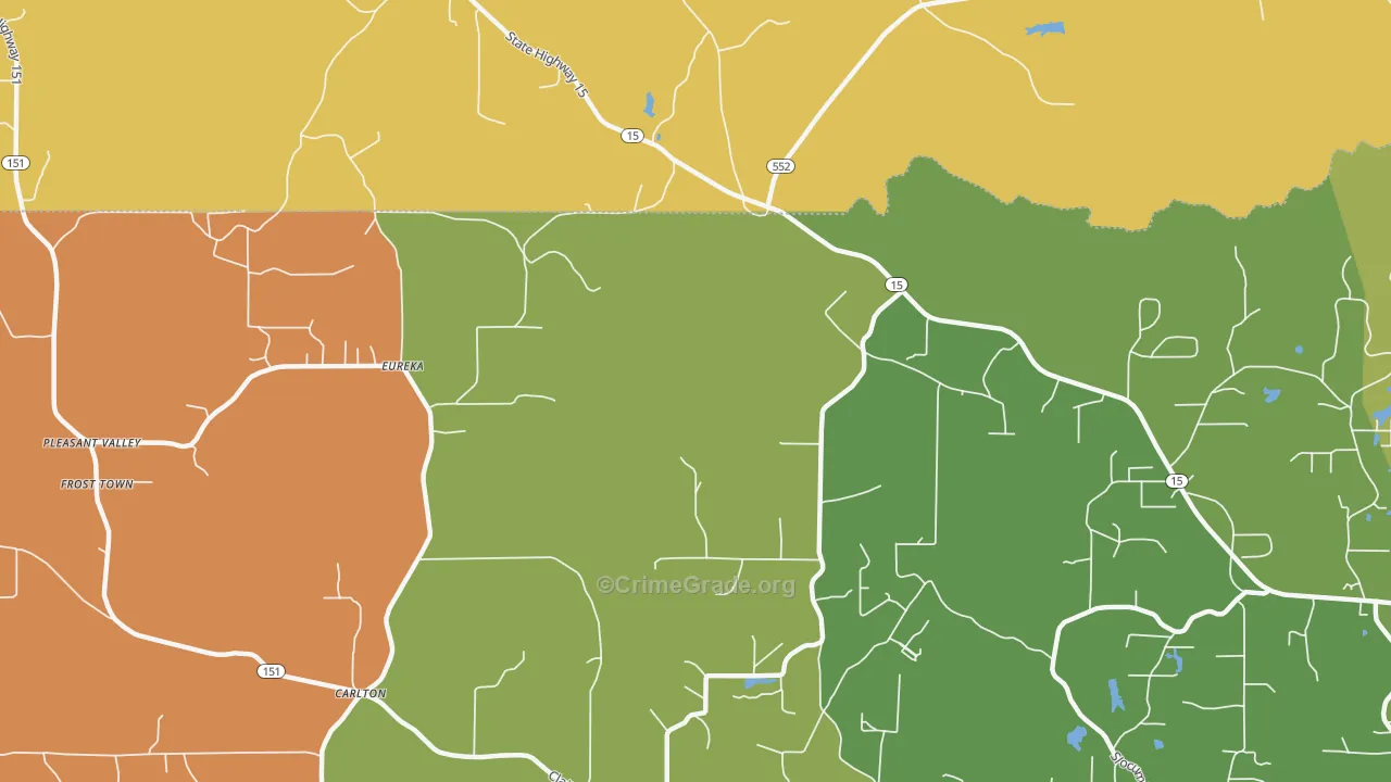 Eureka, LA Map of Assault Rates