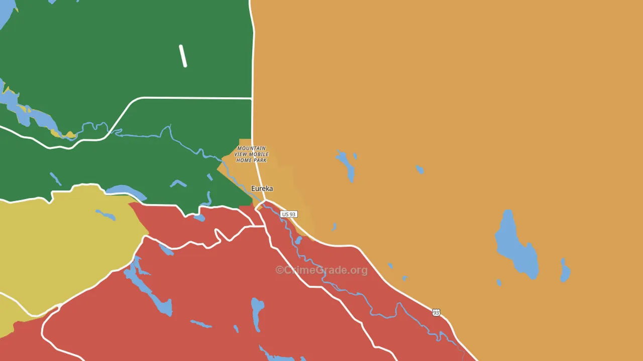 Eureka, MT Map of Assault Rates