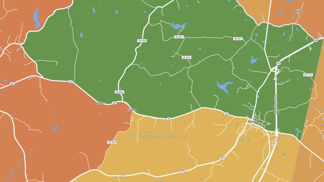 Eureka, VA Map of Assault Rates