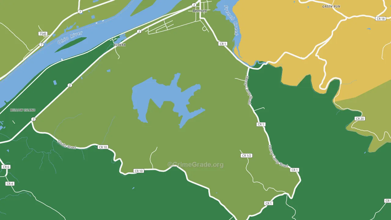 Eureka, WV Map of Assault Rates
