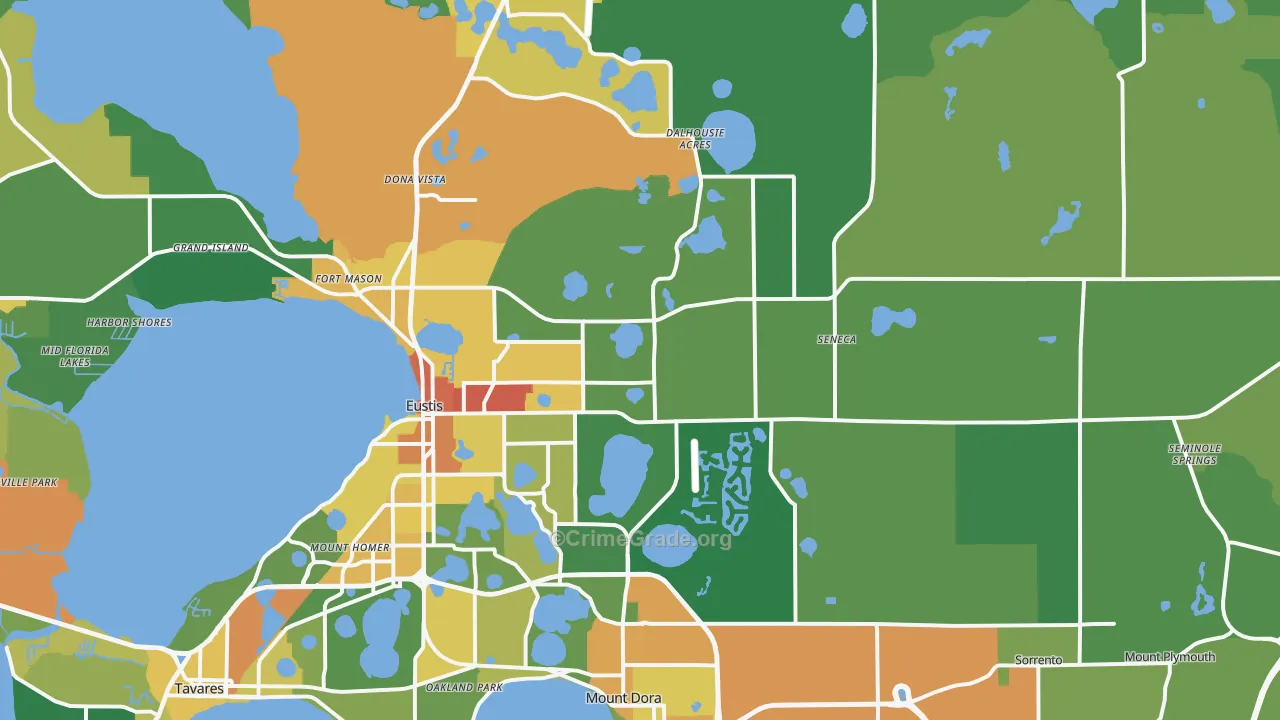 Eustis, FL Map of Assault Rates