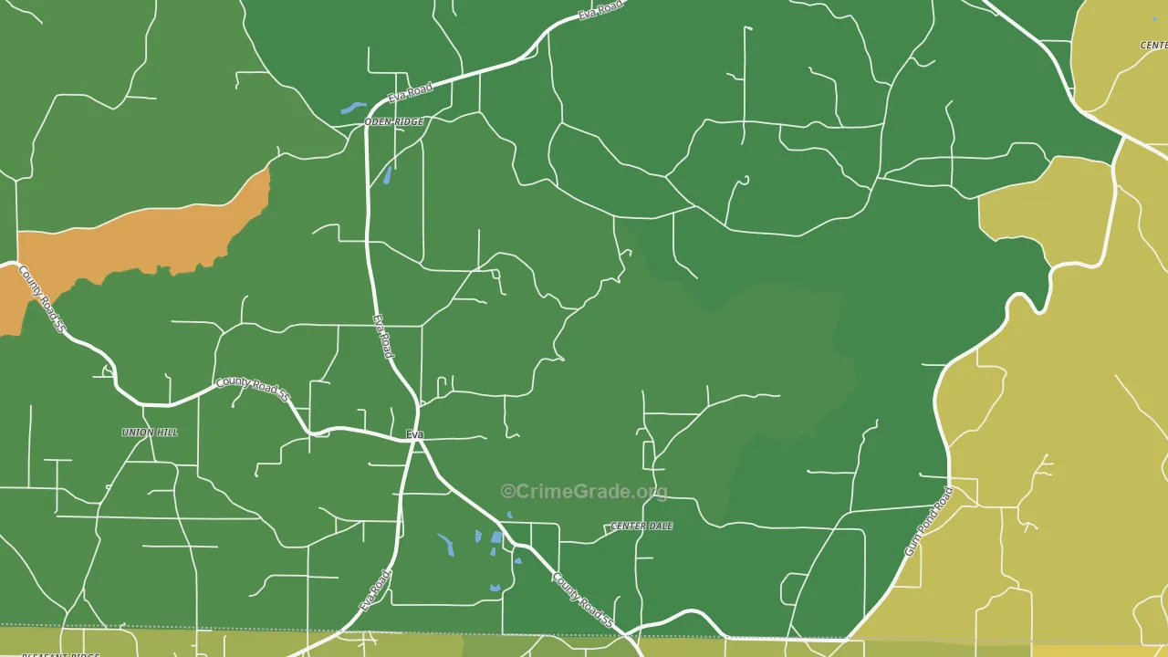 Eva, AL Map of Assault Rates