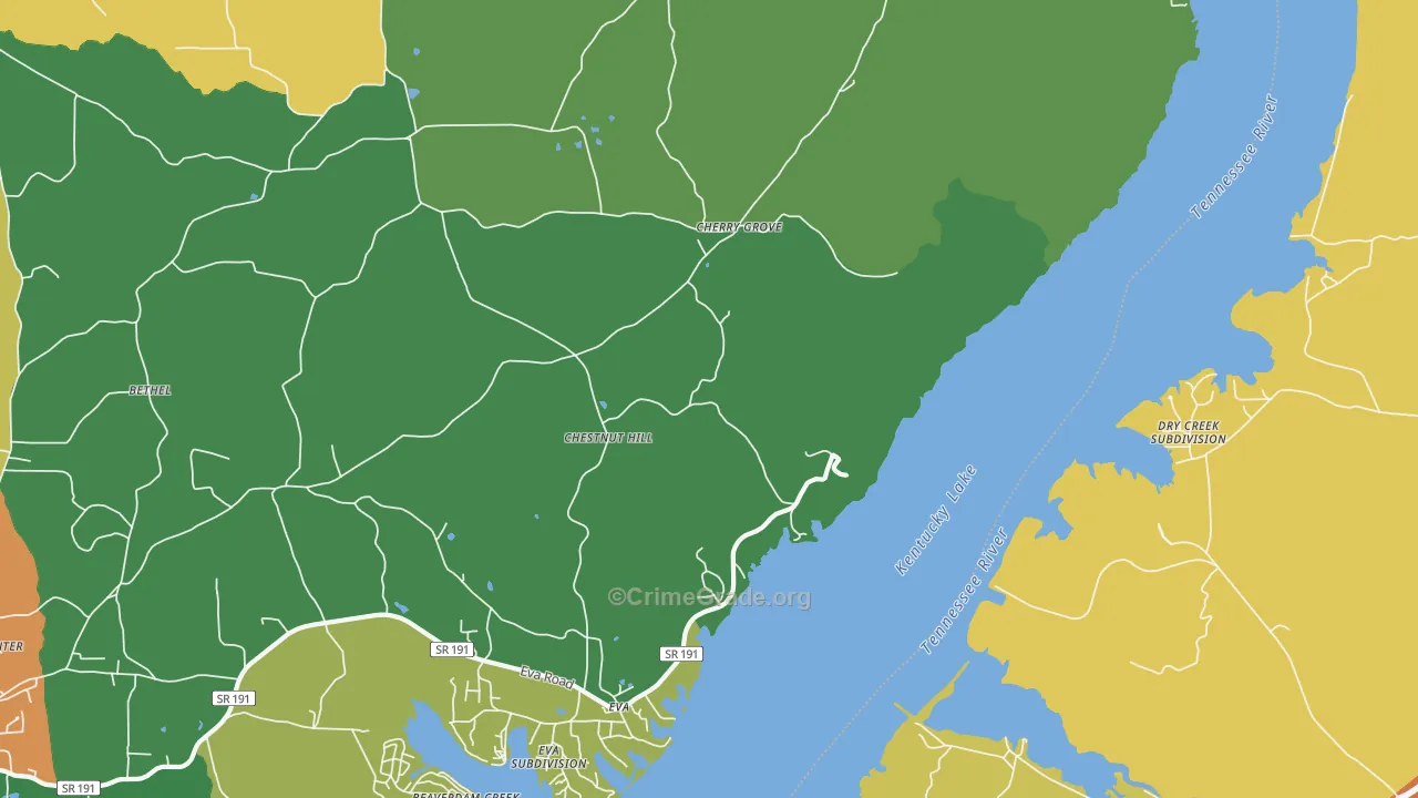 Eva, TN Map of Assault Rates