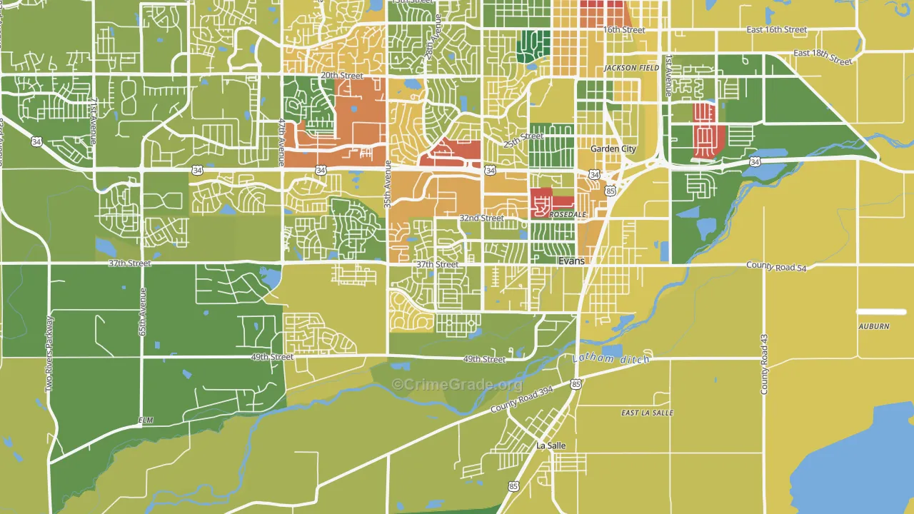 Evans, CO Map of Assault Rates