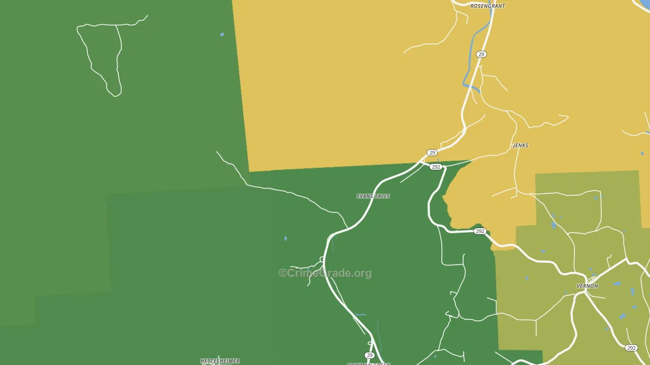 Evans Falls, PA Map of Assault Rates