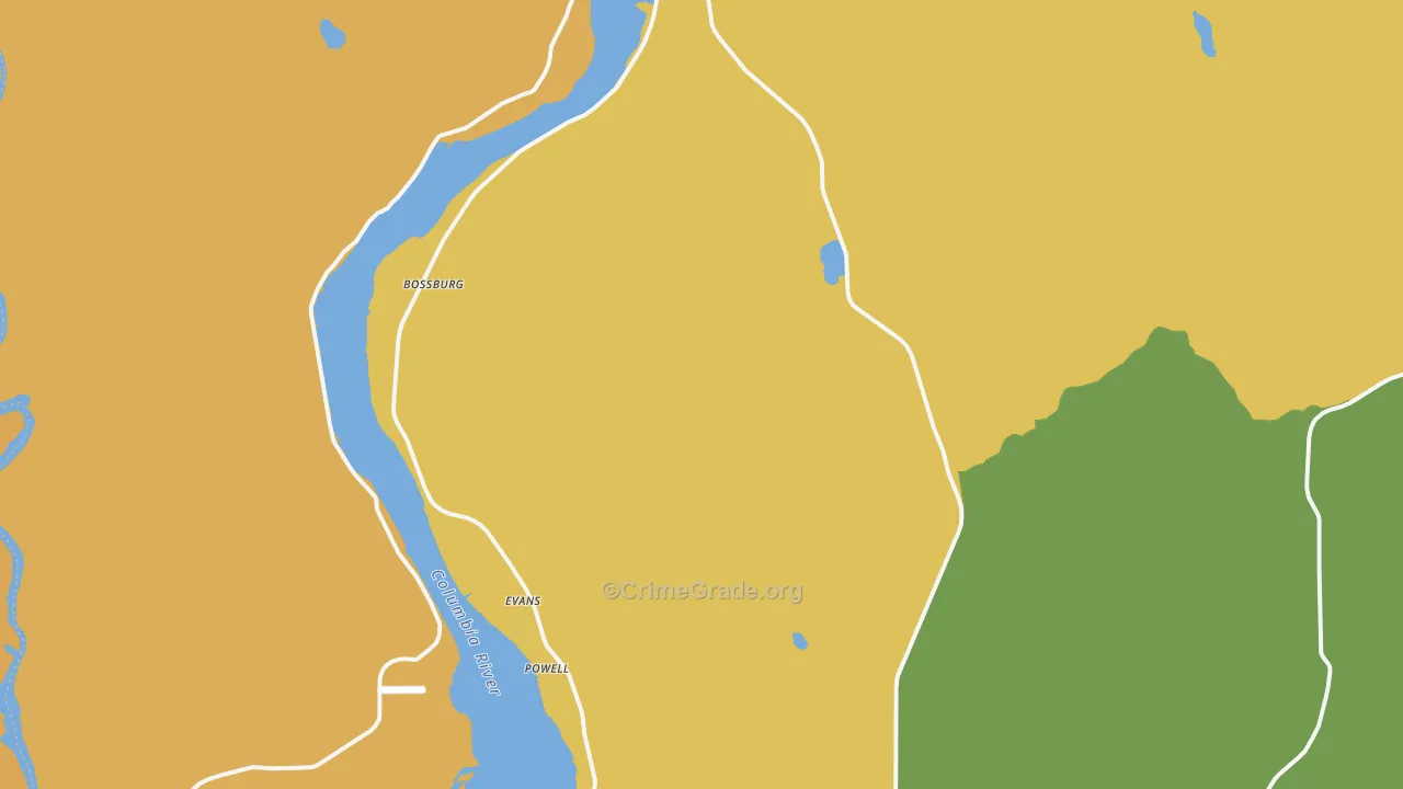 Evans, WA Map of Assault Rates