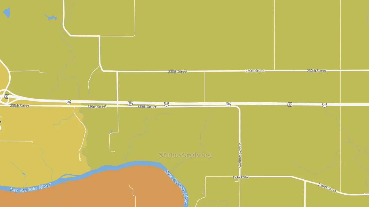 Evanston, IA Map of Assault Rates