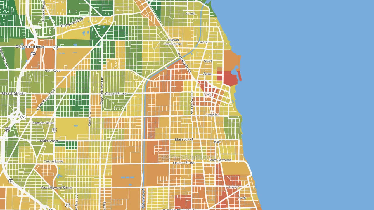 Evanston, IL Map of Assault Rates