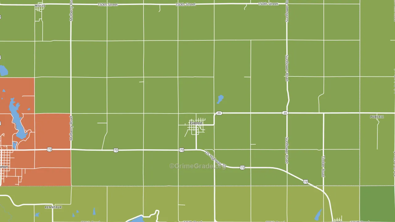 Everest, KS Map of Assault Rates