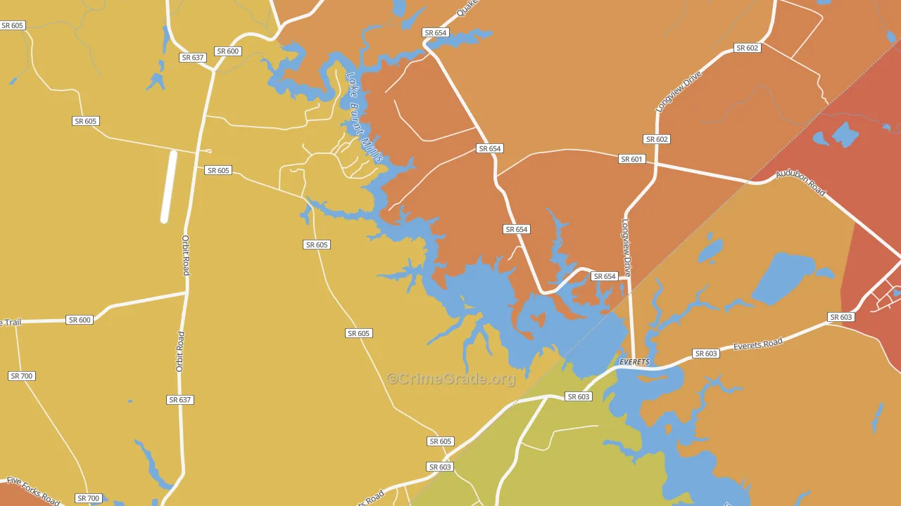 Everets, VA Map of Assault Rates