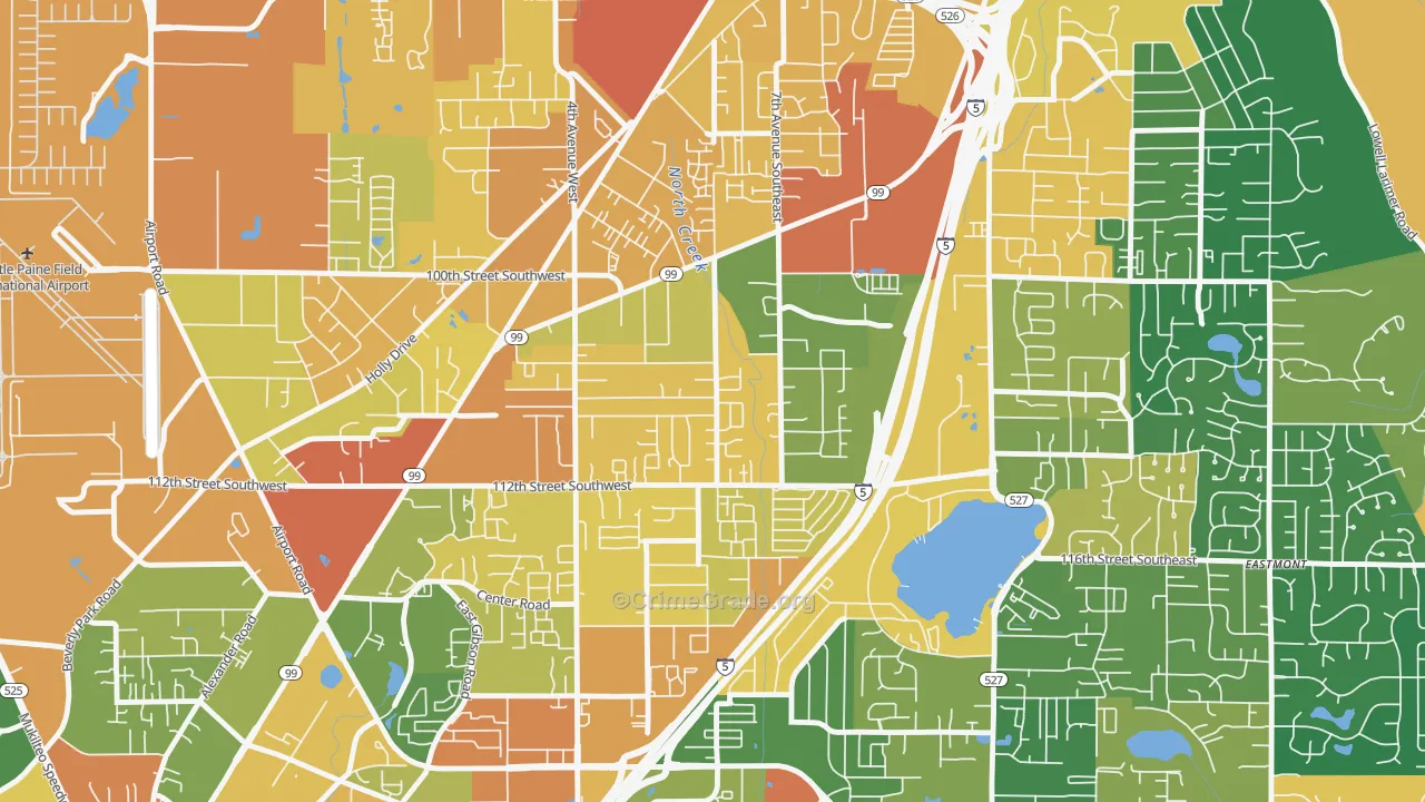 Everett Mall South, Everett, WA Map of Assault Rates