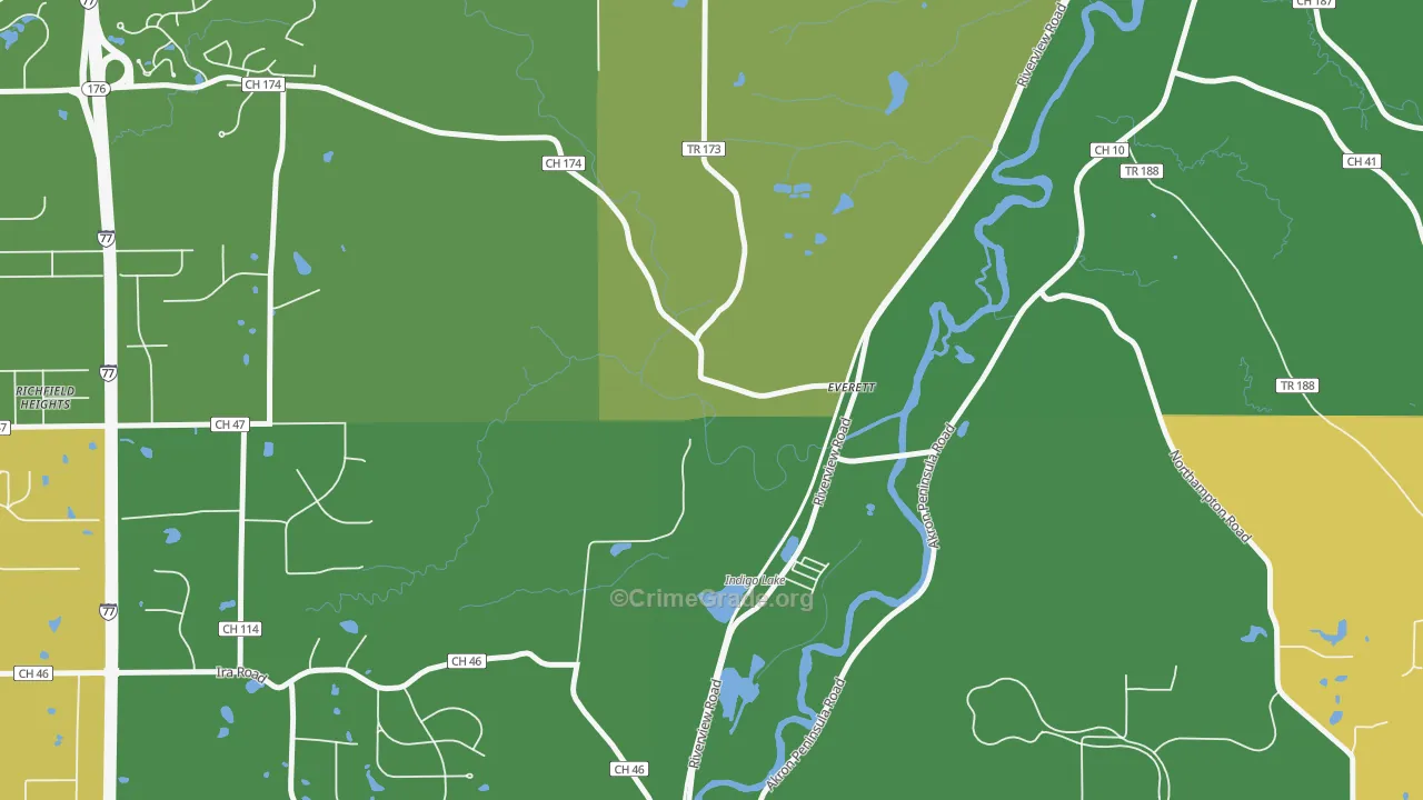 Everett, OH Map of Assault Rates