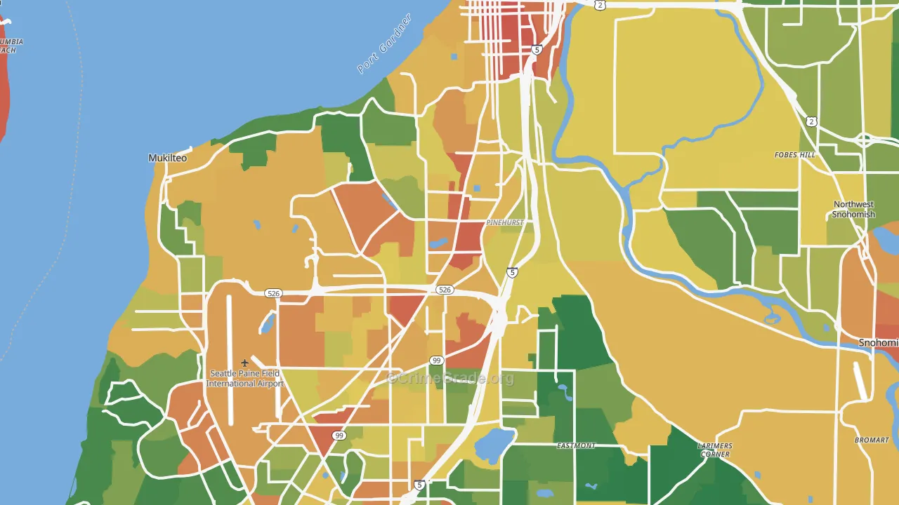 Everett, WA Map of Assault Rates