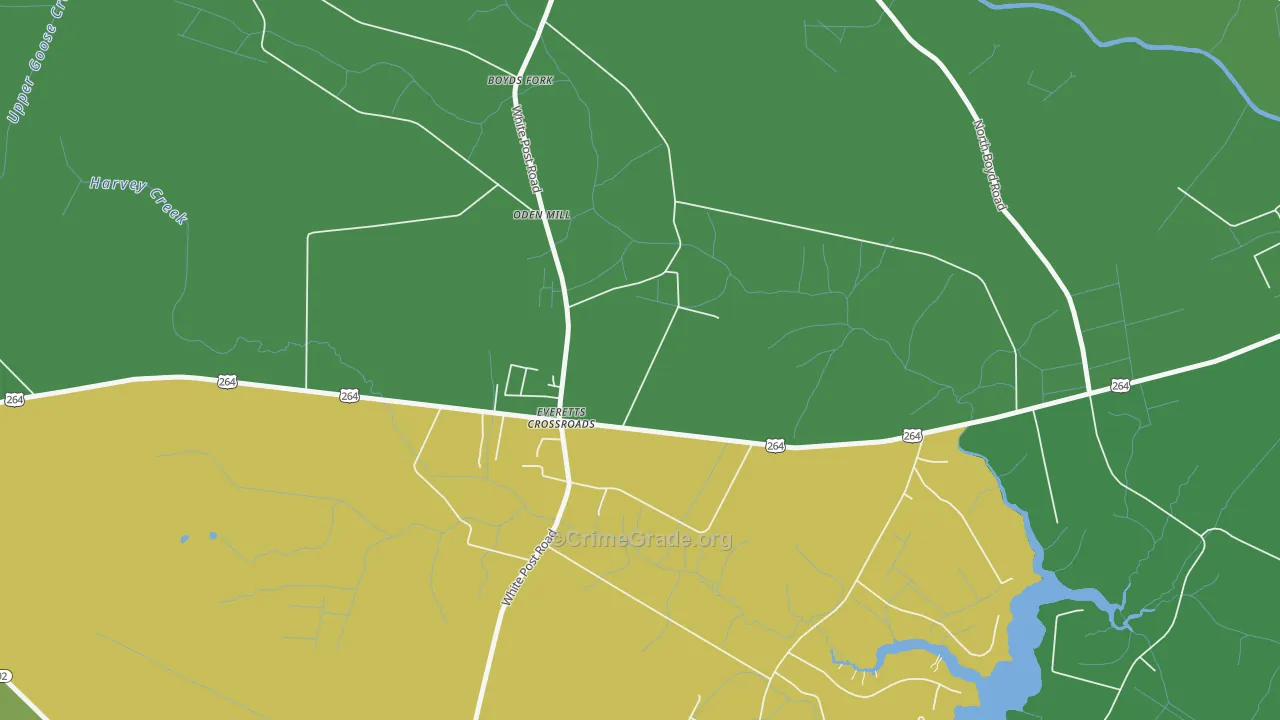 Everetts Crossroads, NC Map of Assault Rates